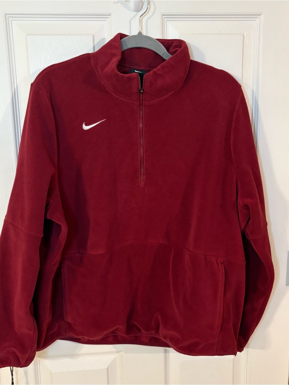 Nike Womens Maroon Half-Zip Fleece Pullover